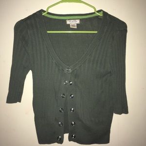 Dark green, half-sleeve women’s cardigan